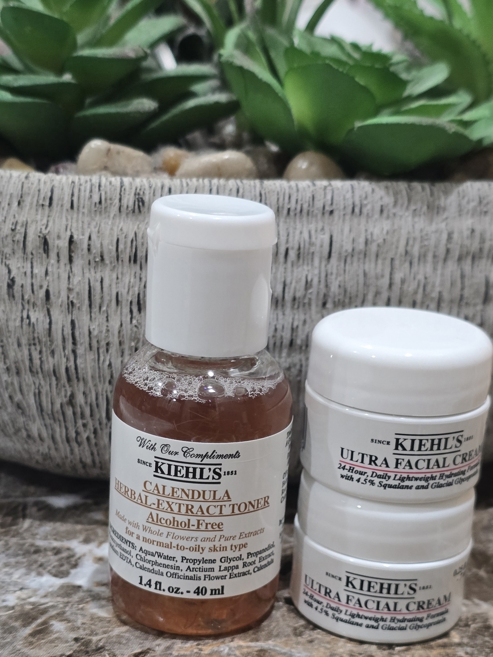 Kiehl's Calendula Toner And 2 Mini Ultra Facial Cream. Skincare Bundle